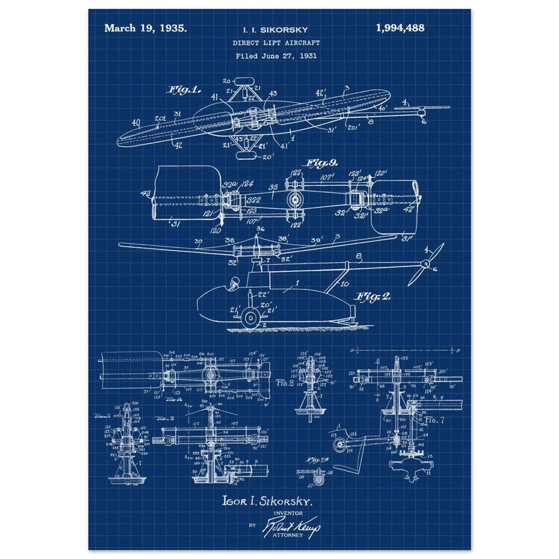 Direct Lift Aircraft patent by Sikorsky. Helicopter ancestor