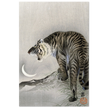 A Roaring tiger by Ohara Koson  woodblock print reproduction