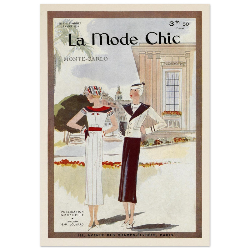 La Mode Chic vintage french fashion magazine cover 1933. .