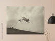 The Wright brothers glider in flight.