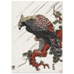 Eagle on pine branch in rain, by Isoda Koryusai