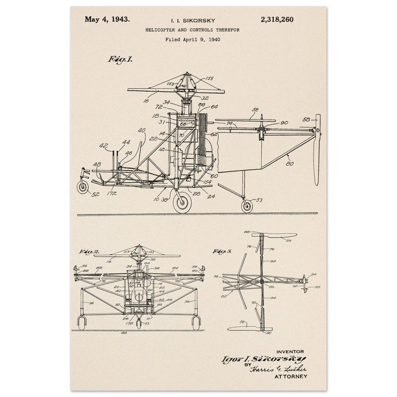 Helicopter patent by Igor Sikorsky