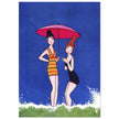 Anne Harriet Fish illustration for a cover magazine. Two women in bathing suit at the beach.