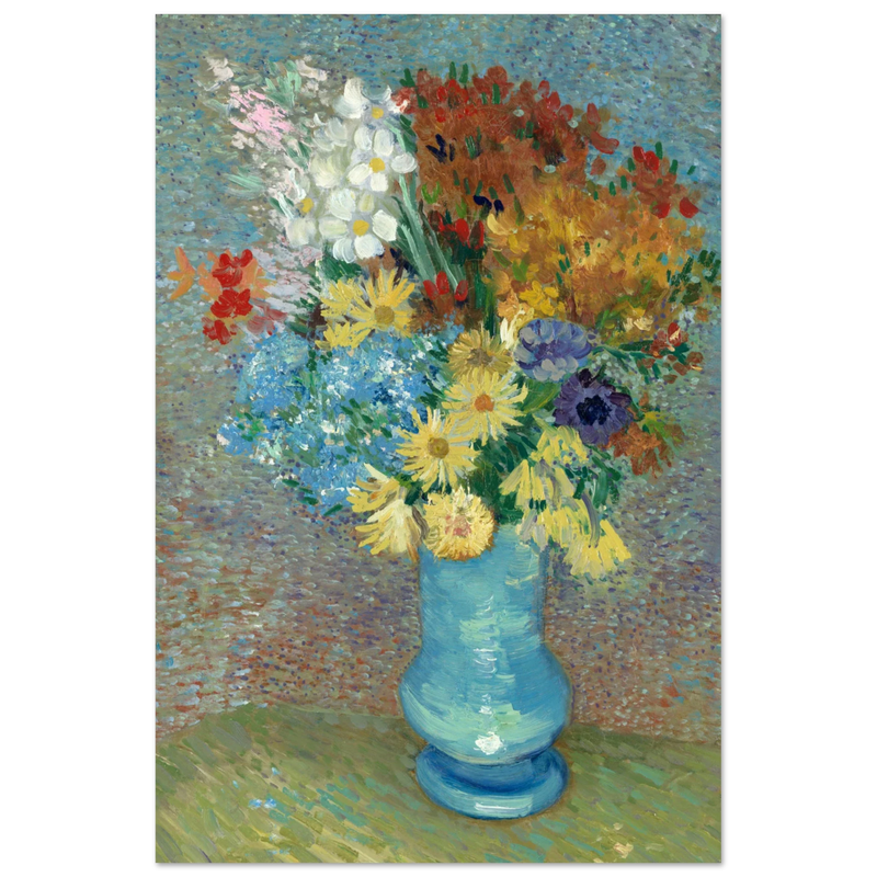 Flowers in a blue vase Vincent Van Gogh