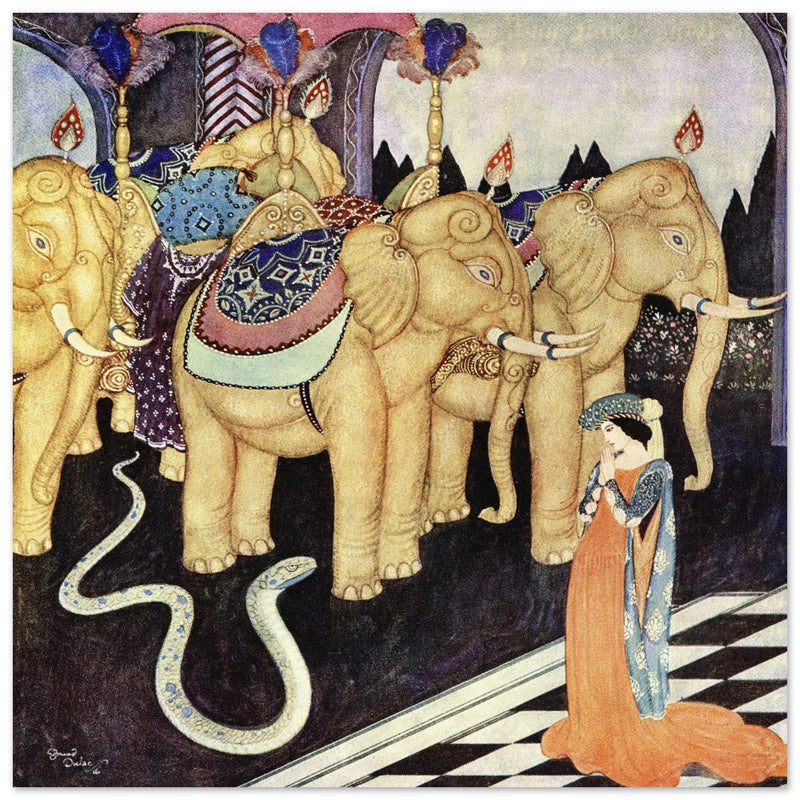 Edmund Dulac vintage illustration : The Serpent Prince.