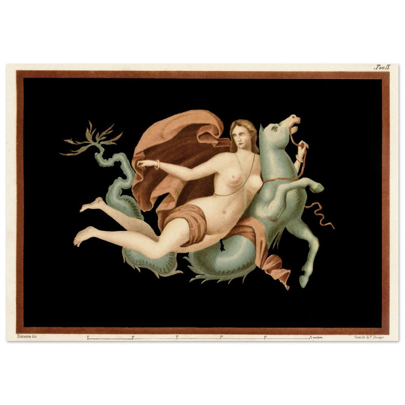 A Nereid sea nymph riding on a sea monster  hippocampus by Victor Steeger