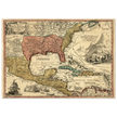 Ancient map of North America. Regni Mexicani seu Novae Hispaniae, Ludovicianae, N. Angliae, Carolinae, Virginae et Pennsylvaniae by Johann Baptist Homann