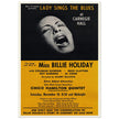 Billie Holiday music poster of her concert at Carnegie Hall in 1956.