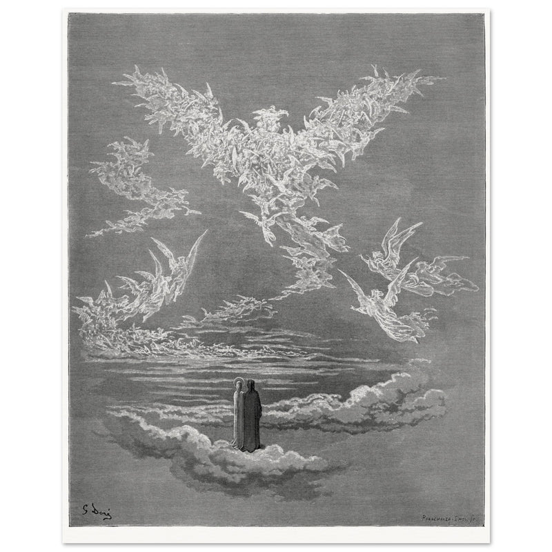 Wall Paradise. Gustave Dore illustration for the Divine Comedy by Dante Alighieri.