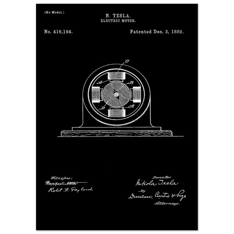 Electric Motor  patent 416194 by Nikola Tesla.