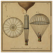 The first parachute by Jacques Garnerin. XVIII Century.