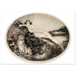 Louis Icart vintage illustration Thaïs   Lady with Leopards