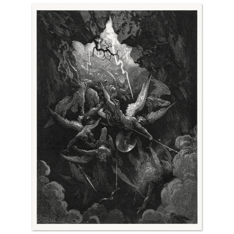 Gustave Dore Paradise Lost engraving . Satan and his fallen angels