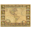Ancient illustrated map of America. Poster of old cartography of the XVIII Century. Fine art .