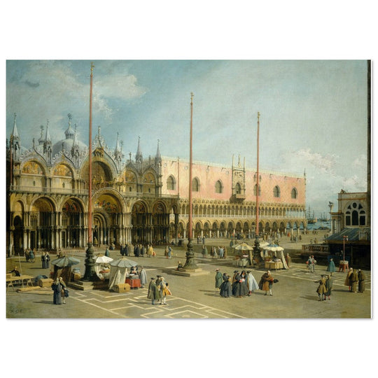 The Square of Saint Mark's Venice Italy Antique painting by Canaletto.