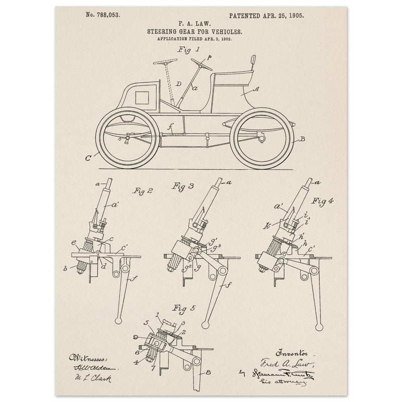 Steering Gear for vehicles patent illustration.