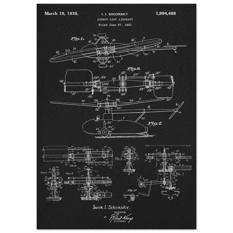 Direct Lift Aircraft patent by Sikorsky. Helicopter ancestor