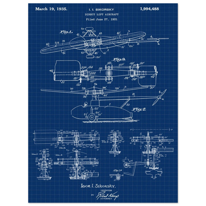 Direct Lift Aircraft patent by Sikorsky. Helicopter ancestor
