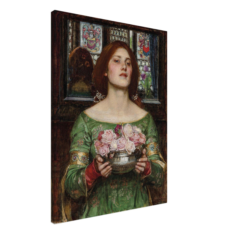 John William Waterhouse painting Gather Ye Rosebuds While Ye May