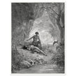 Gustave Dore Paradise Lost engraving . Adam and Eve in Eden.
