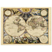 World map reproduction of the XVII century by Pieter Goos illustrated map