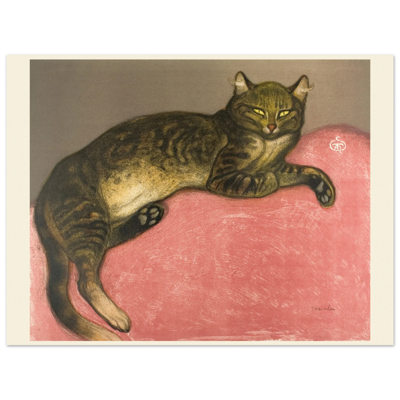Winter Cat on a Cushion poster Author: Théophile Alexandre Pierre Steinlen 1909