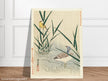 Water bird looking at yellow songbird by Kano Tsunenobu, 1893.