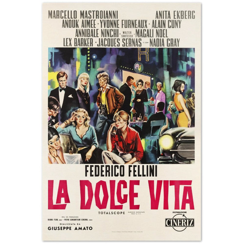 La Dolce Vita hitalian version movie poster.