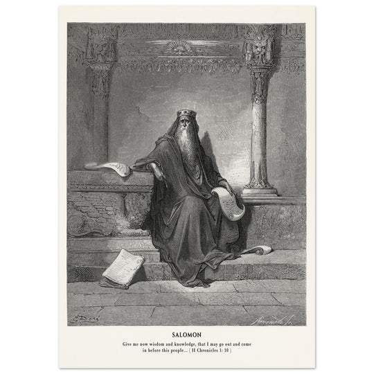 Gustave Dore The Bible engraving print . Salomon illustration .