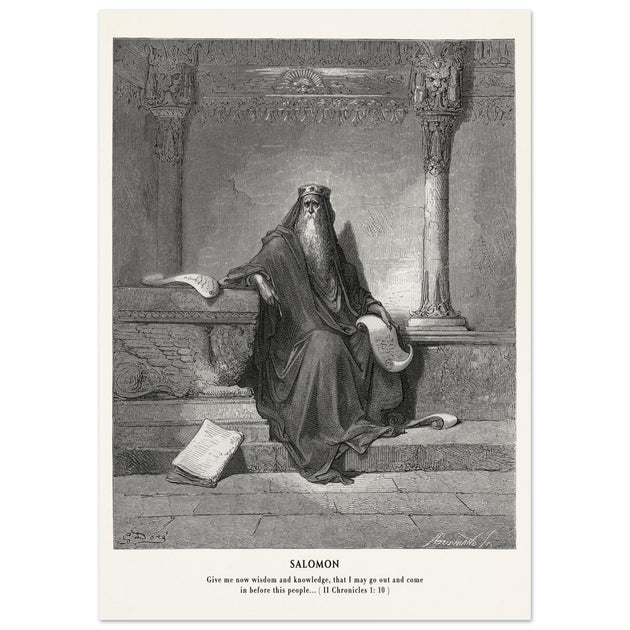 Gustave Dore The Bible engraving print . Salomon illustration .