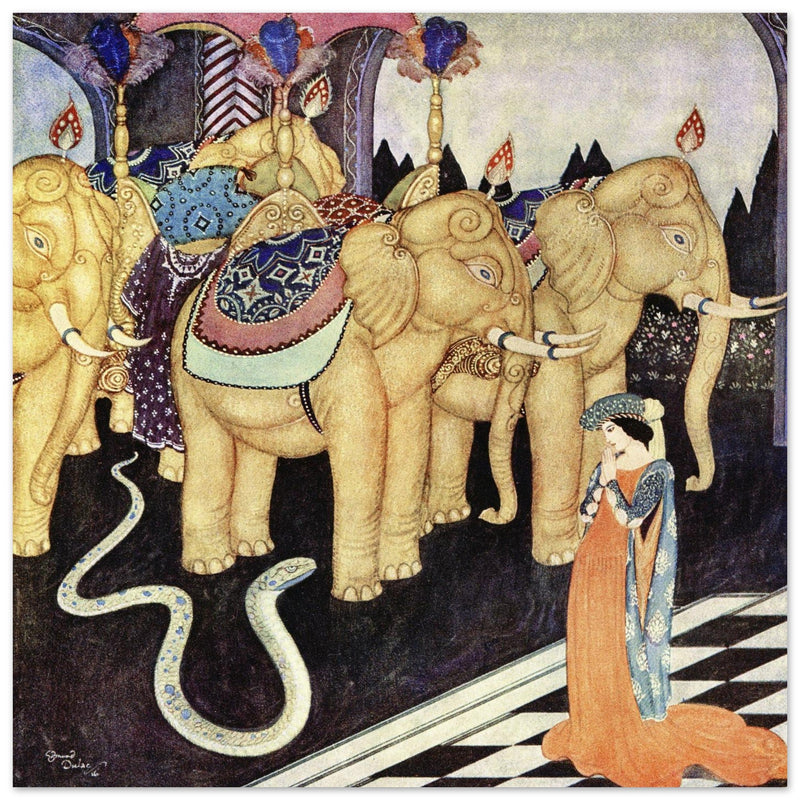 Edmund Dulac vintage illustration : The Serpent Prince.