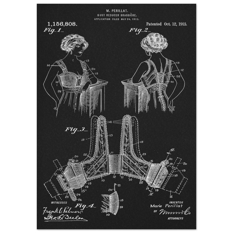 Bust reducer brassiere vintage patent by M Perillat