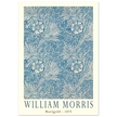 William Morris Marigold art print. Vintage wallpaper reproduction. Blue floral pattern.