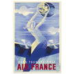 Air France vintage historic advertising poster.