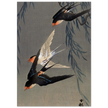 Ohara Koson Three red-rumped swallows in a dive