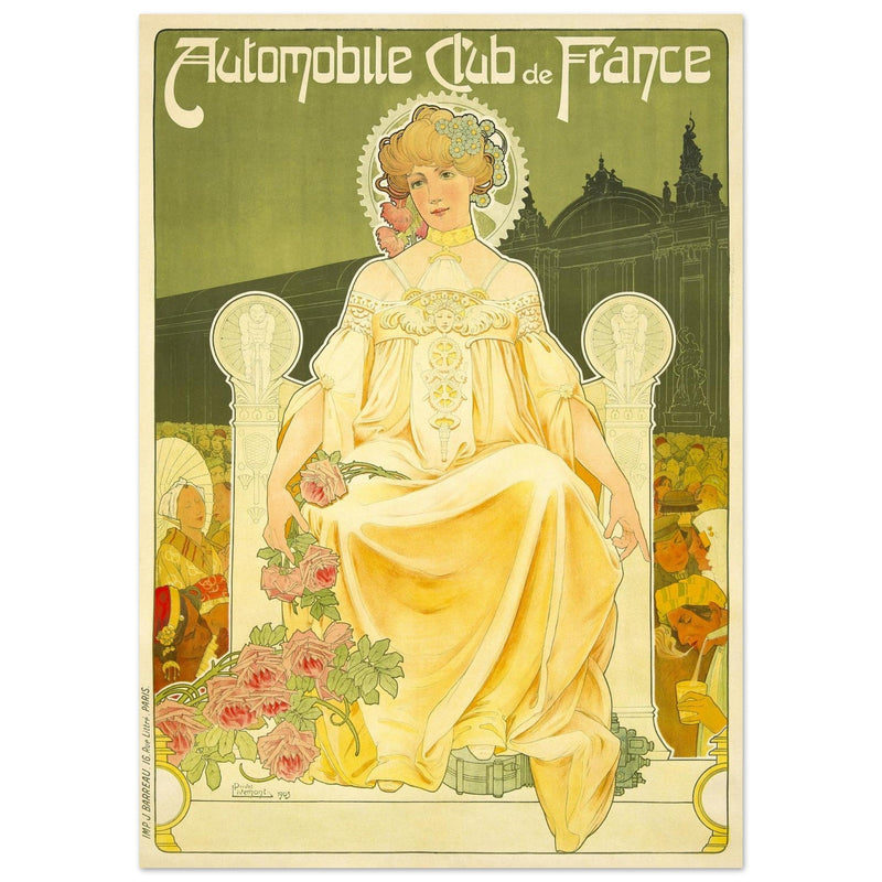 Automobile Club de France vintage art poster  1903 by Privat Livemont.