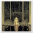 John Bauer vintage illustration print . From the fairy tale Leap the Elk and the Little Princess Cottongrass