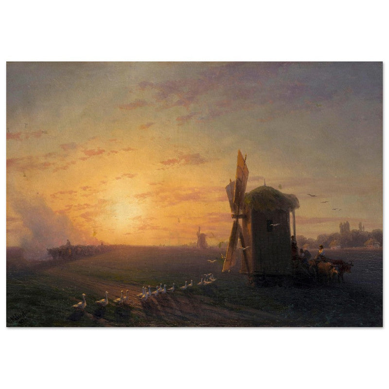 Steppe at sunset by Ivan Aivazovsky.