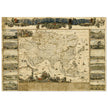Vintage historic map of Asia by Nicolaes Visscher XVII century.