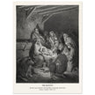Gustave Dore The Bible engraving print . The Nativity illustration . The birth of Jesus Christ in Bethlehem