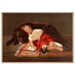 Young girl sleeping with her dog vintage poster reproduction 1871