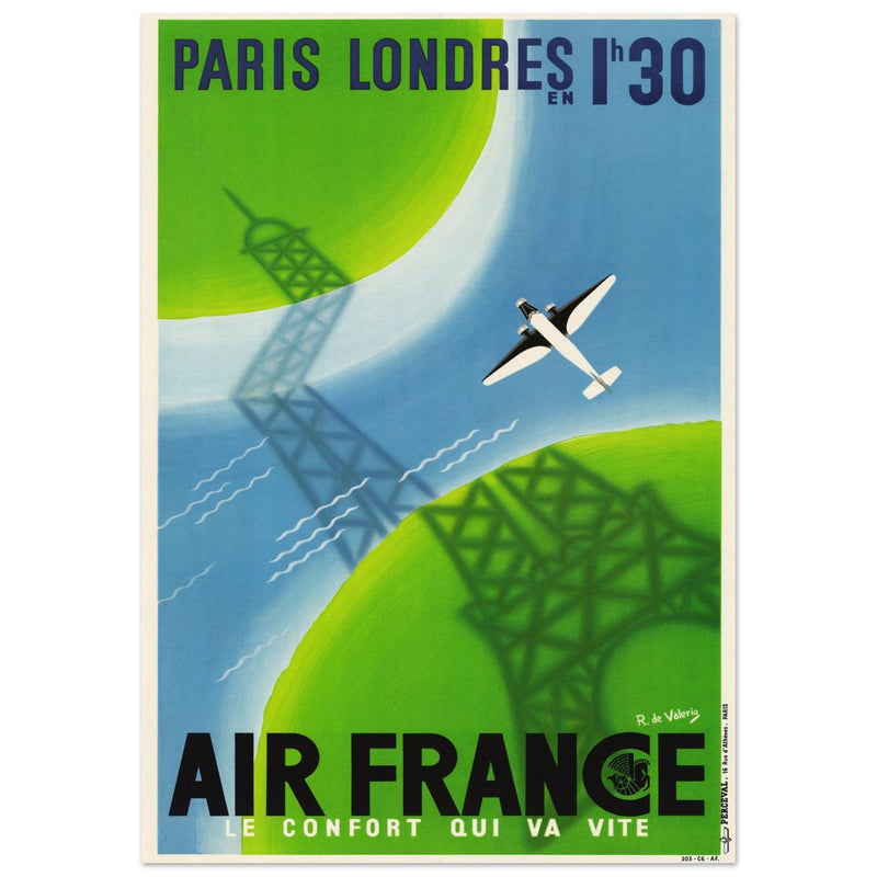 Air France Paris Londres vintage advertisng by Roger de Valerio.
