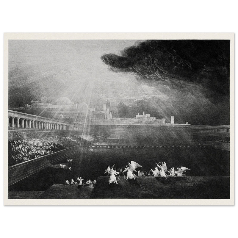 John Martin mezzotint engraving . Paradise Lost. The Courts of God .