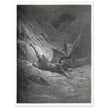 Gustave Dore Paradise Lost engraving . Satan wounded in battle experiences pain for the first time.