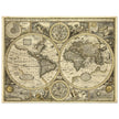 Old World map 1626. John Speed famous double hemisphere cartography with beautiful illustrations.