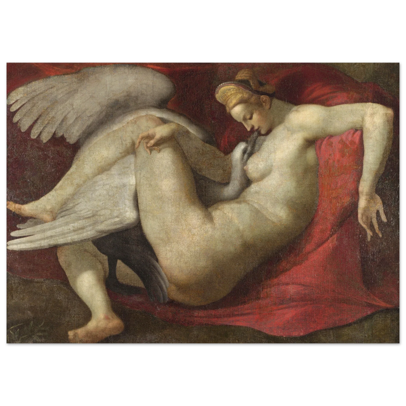 Leda and the Swan after Michelangelo 1530 copy of lost painting.