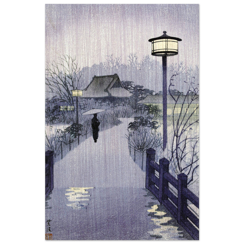 Evening rain at the Shinobazu pond by Kasamatsu Shiro 1938