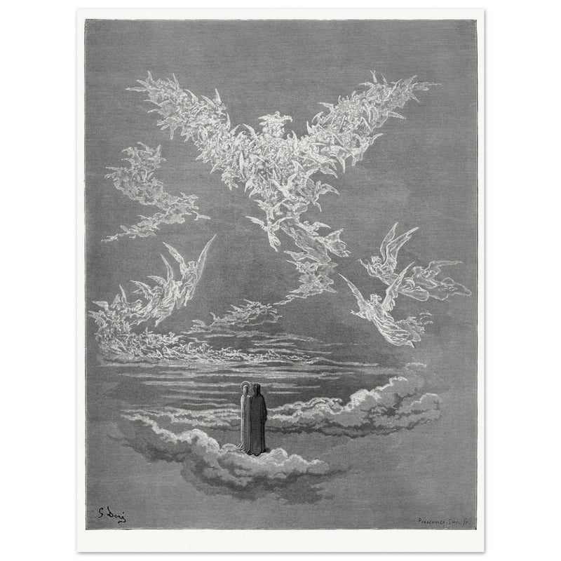 Wall Paradise. Gustave Dore illustration for the Divine Comedy by Dante Alighieri.