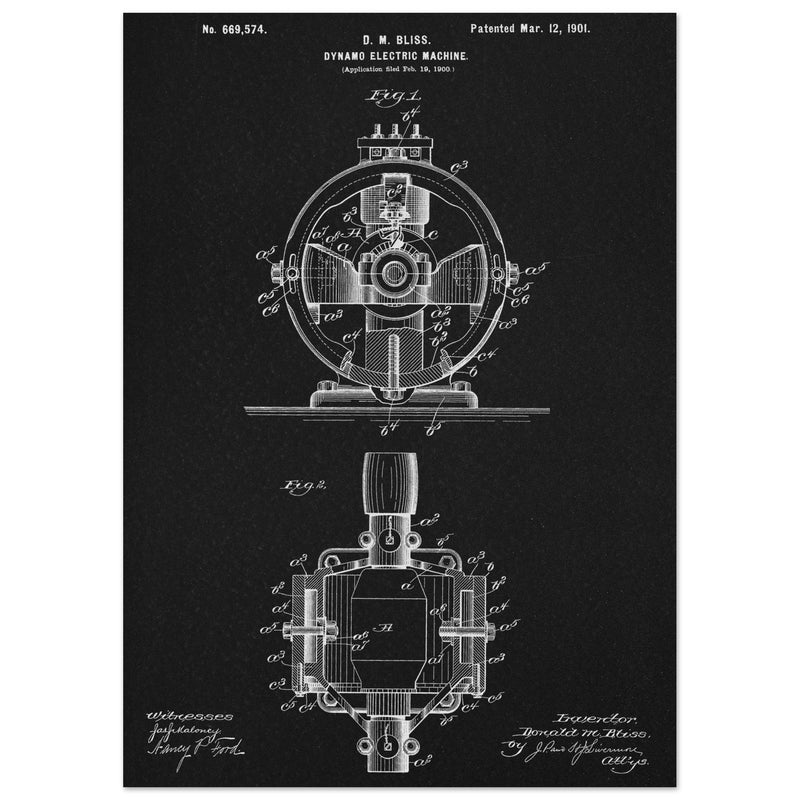Dynamo electric machine patent by D M Bliss.