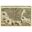 Istanbul ancient map. Byzantium Nunc Constantinopolis by Georg Braun